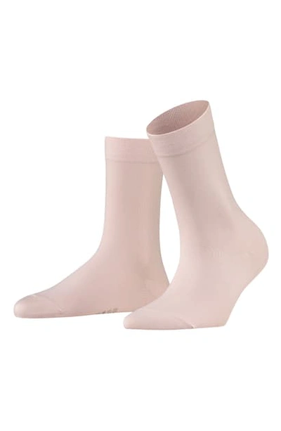 Shop Falke Cotton Touch Cotton Blend Socks In Rose/ White