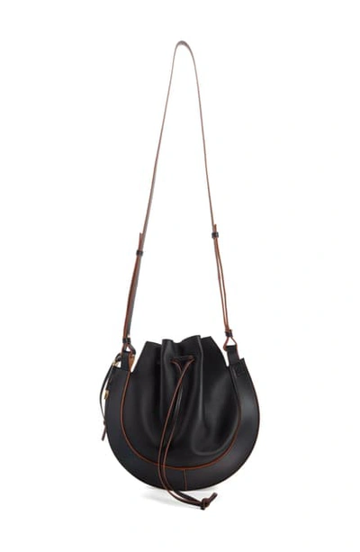 Shop Loewe Horseshoe Leather Crossbody Bag In Tan