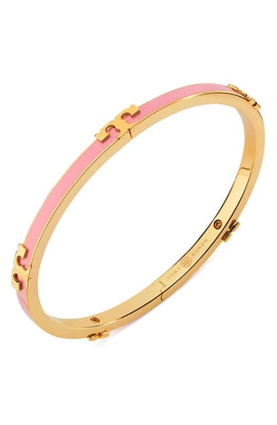Shop Tory Burch Kira Enamel Stackable Bracelet In Tory Gold / Pink City