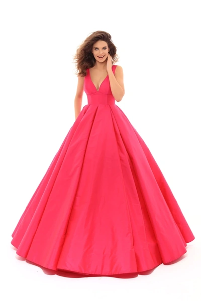 Shop Tarik Ediz Dizzy Deep V-neck Ball Gown