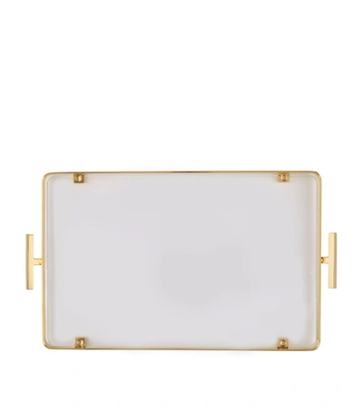 Shop Zodiac Glass Tray (15.5cm X 24.5cm) In Gold