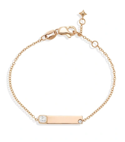 Shop Noa Mini Rose Gold And Diamond Name Bracelet