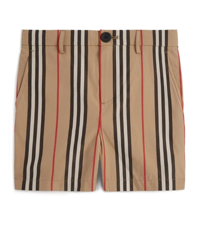 Shop Burberry Kids Stripe Print Shorts