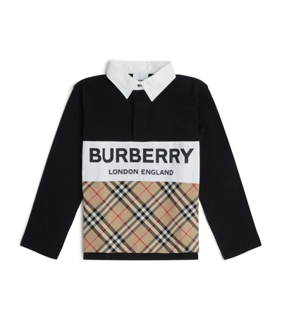 Shop Burberry Kids Logo Check Polo Shirt (3-12 Years)