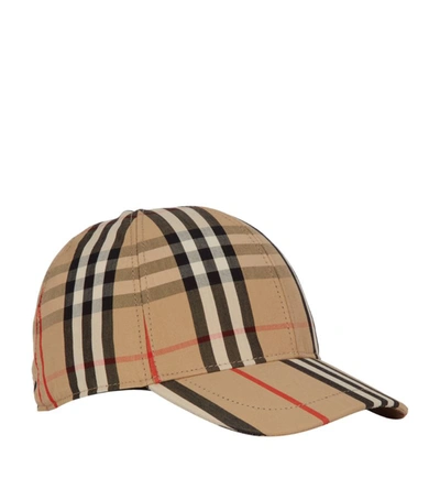 Shop Burberry Kids Cotton Baseball Cap In Neutrals