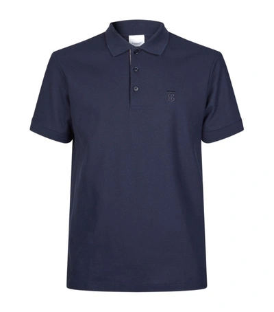 Shop Burberry Monogram Motif Polo Shirt In Blue