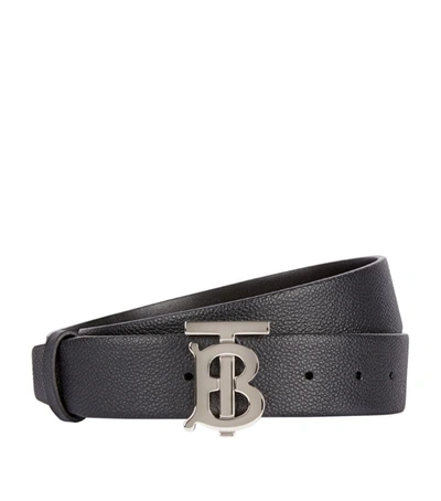 Shop Burberry Monogram Motif Grainy Leather Belt