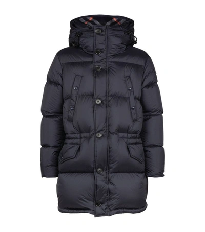 Shop Burberry Logo Detail Hooded Puffer Coat