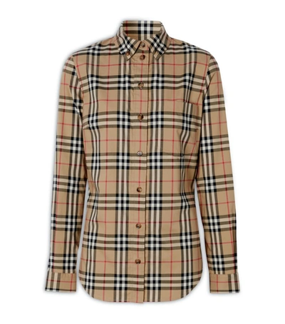 Shop Burberry Vintage Check Button-down Shirt In Brown
