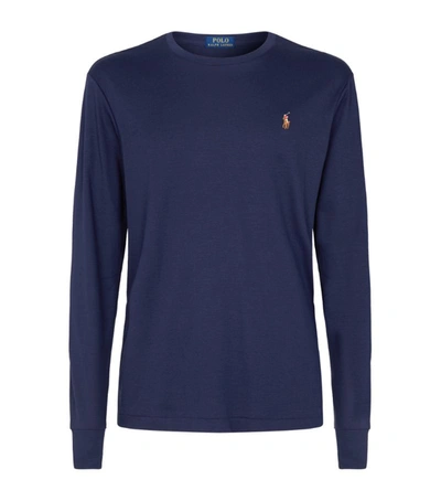 Shop Polo Ralph Lauren Pima Cotton Long-sleeved T-shirt In Navy