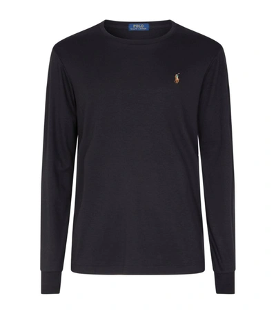 Shop Polo Ralph Lauren Pima Cotton Long-sleeved T-shirt In Black