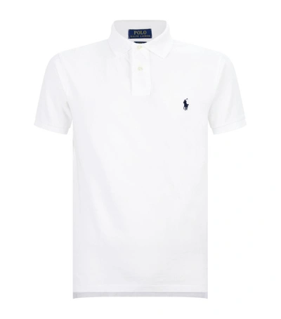 Shop Polo Ralph Lauren Cotton Mesh Slim-fit Polo Shirt In White