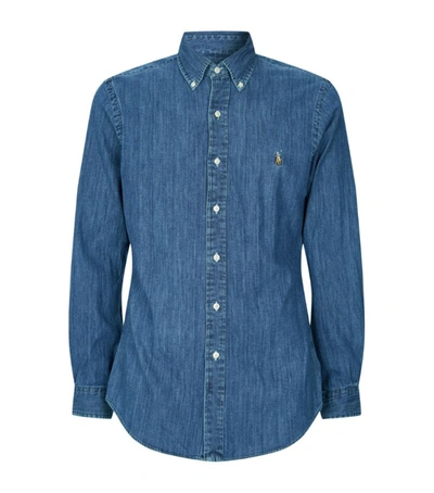 Shop Polo Ralph Lauren Denim Oxford Shirt In Blue