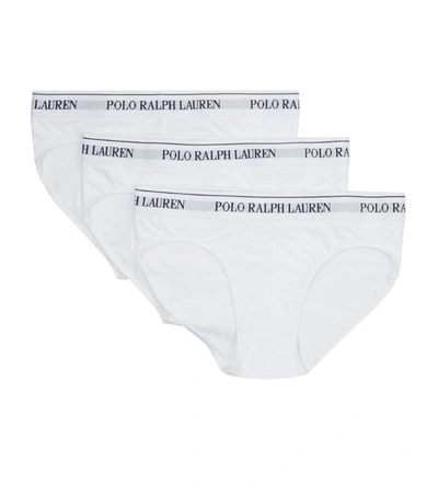 Shop Polo Ralph Lauren Low-rise Briefs (3-pack) In White