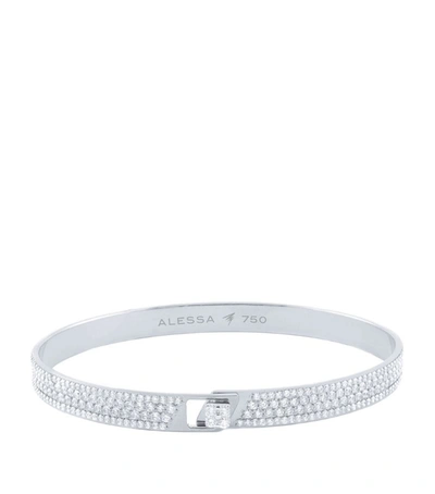 Shop Alessa White Gold And Diamond Spectrum Full Pavé Bangle