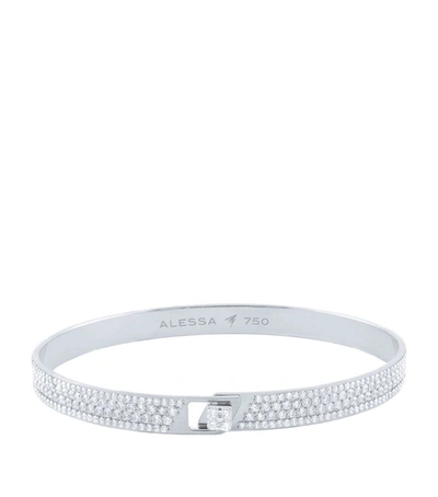 Shop Alessa White Gold And Diamond Spectrum Full Pavé Bangle