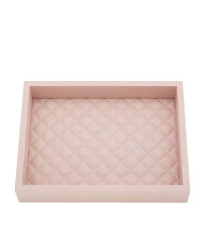 Shop Riviere Quilted Leather Tray (18cm X 24cm)
