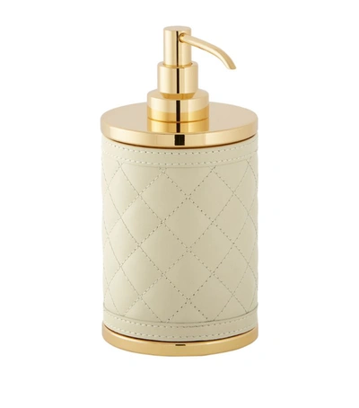 Shop Riviere Quilted Soap Dispenser In Neutral