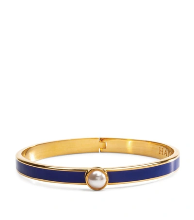 Shop Halcyon Days Gold-plated Cabochon Pearl Bangle