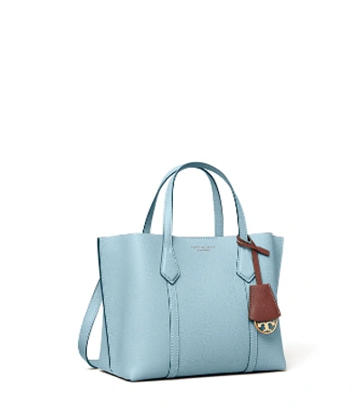 Shop Tory Burch Perry Small Triple-compartment Tote Bag In Blue Yonder