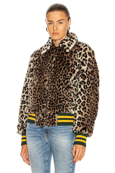 Shop R13 Bomber Jacket In Leopard