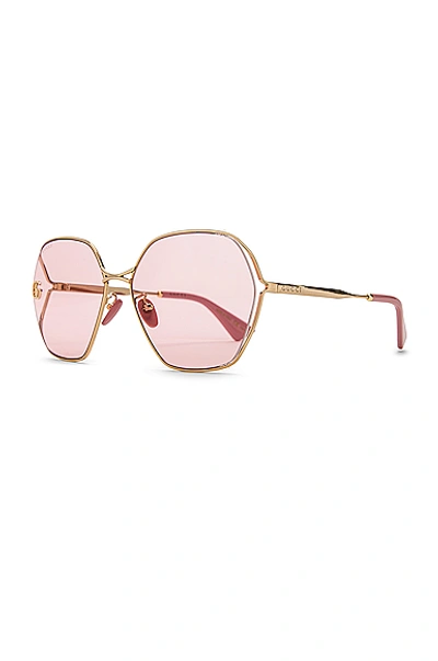 Shop Gucci Fork Oversize Square Sunglasses In Pink