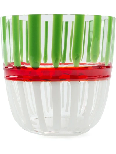 Shop Carlo Moretti Striped Water Glass In Green