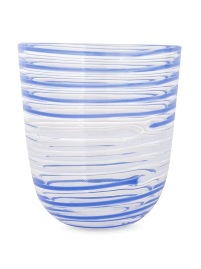 Carlo Moretti Striped Water Glass In Blue