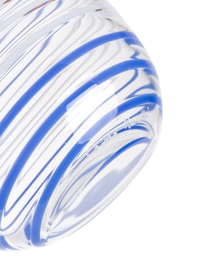 Carlo Moretti Striped Water Glass In Blue