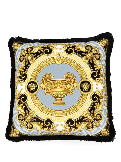 Versace Home Barocco-print Cushion In Black