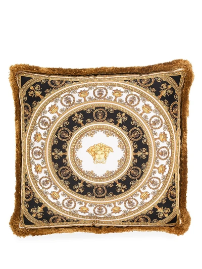 Versace Home Barocco Medusa-print Cushion In Black
