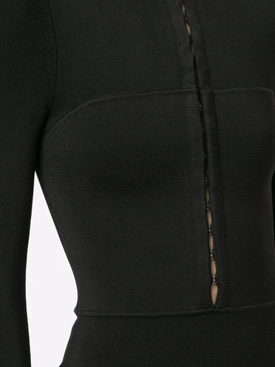 Shop Dion Lee Long-sleeve Fitted Cardigan In Black