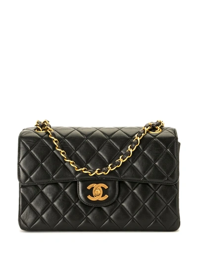 Pre-owned Chanel 1997 Double Side Flap Shoulder Bag In Black