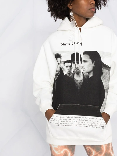 Shop R13 Graphic-print Hoodie In White