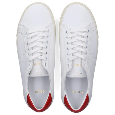 Shop Celine Low-top Sneakers Low Lace Perfo  Calfskin In Red
