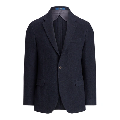 Shop Ralph Lauren Polo Soft Tailored Herringbone Jacket In Navy/dark Navy