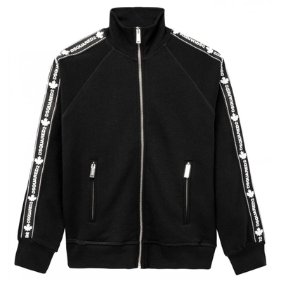 Shop Dsquared2 Taped Sleeves Zip Top In Black