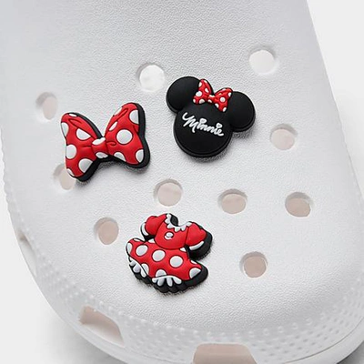 Crocs Jibbitz Minnie Mouse Charms (3-pack) In Black/multi Color/red