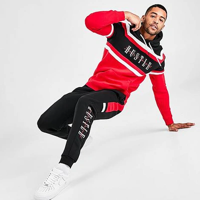 Shop Supply And Demand Men's Hustle Split Jogger Pants In Black/red/white