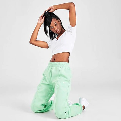 Shop Nike Women's Sportswear Essential Fleece Jogger Pants In Green
