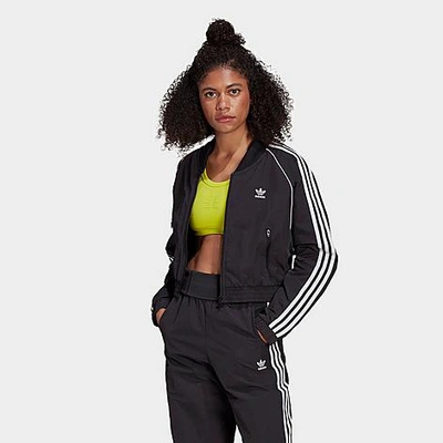 Shop Adidas Originals Adidas Women's Originals Adicolor Classics Cropped Fashion Track Jacket In Black