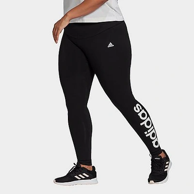 Shop Adidas Originals Adidas Women's Essentials High Waist Logo Leggings (plus Size) In Black/white