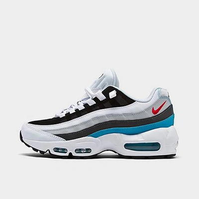 Shop Nike Big Kids' Air Max 95 Recraft Casual Shoes In White/light Fusion Red/chlorine Blue/black