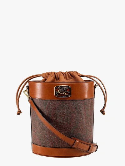 Shop Etro Bucket Bag In Brown