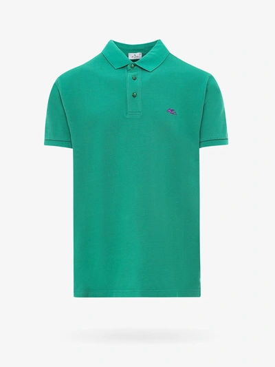 Shop Etro Polo Shirt In Green