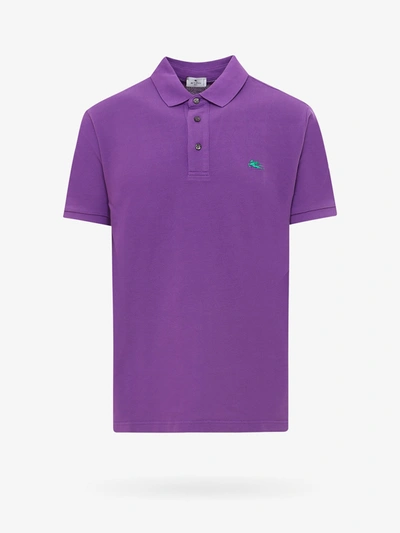 Shop Etro Polo Shirt In Purple