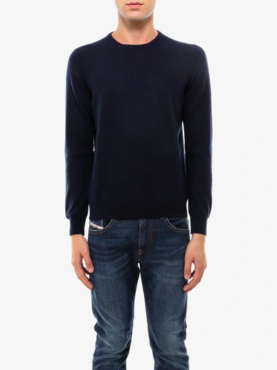 Nugnes 1920 Virgin Wool Basic Sweater In Blue