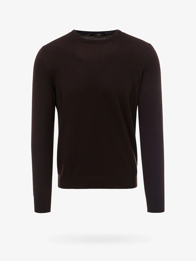 Nugnes 1920 Wool Basic Sweater In Brown