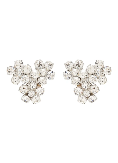 Shop Jennifer Behr Violet' Swarovski Crystal Triple Flower Stud Earrings In Metallic