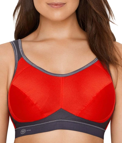 Shop Anita High Impact Wire-free Sports Bra In Red Anthracite